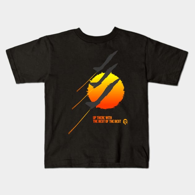 Top Gun sunset black Kids T-Shirt by udezigns